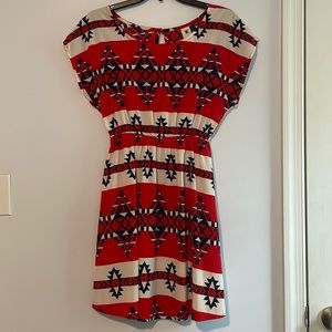 Red, white & blue geometric Summer Dress